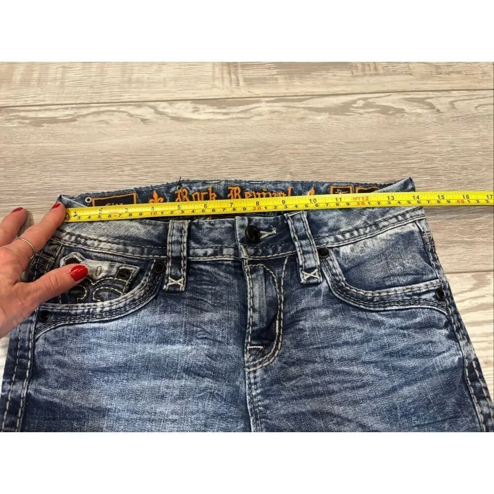 Rock Revival mid rise ankle skinny jeans size 25